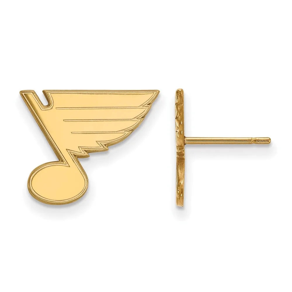 14k Yellow Gold NHL St. Louis Blues Small Post Earrings