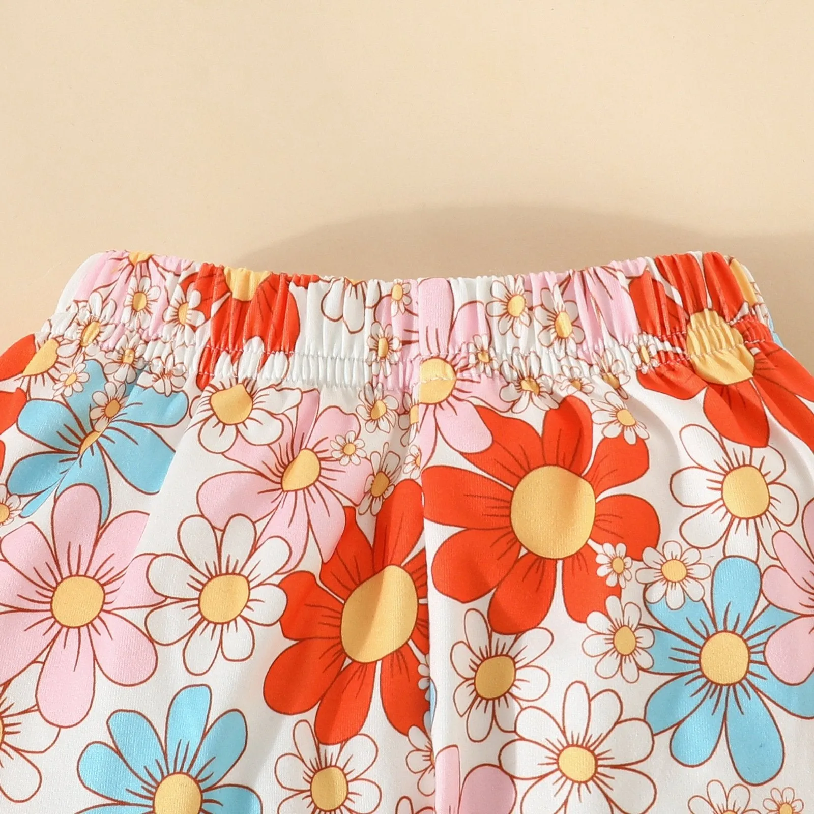 2 Pieces Set Baby Girls Letters Rainbow Print Tank Tops And Flower Pants Wholesale 20240409