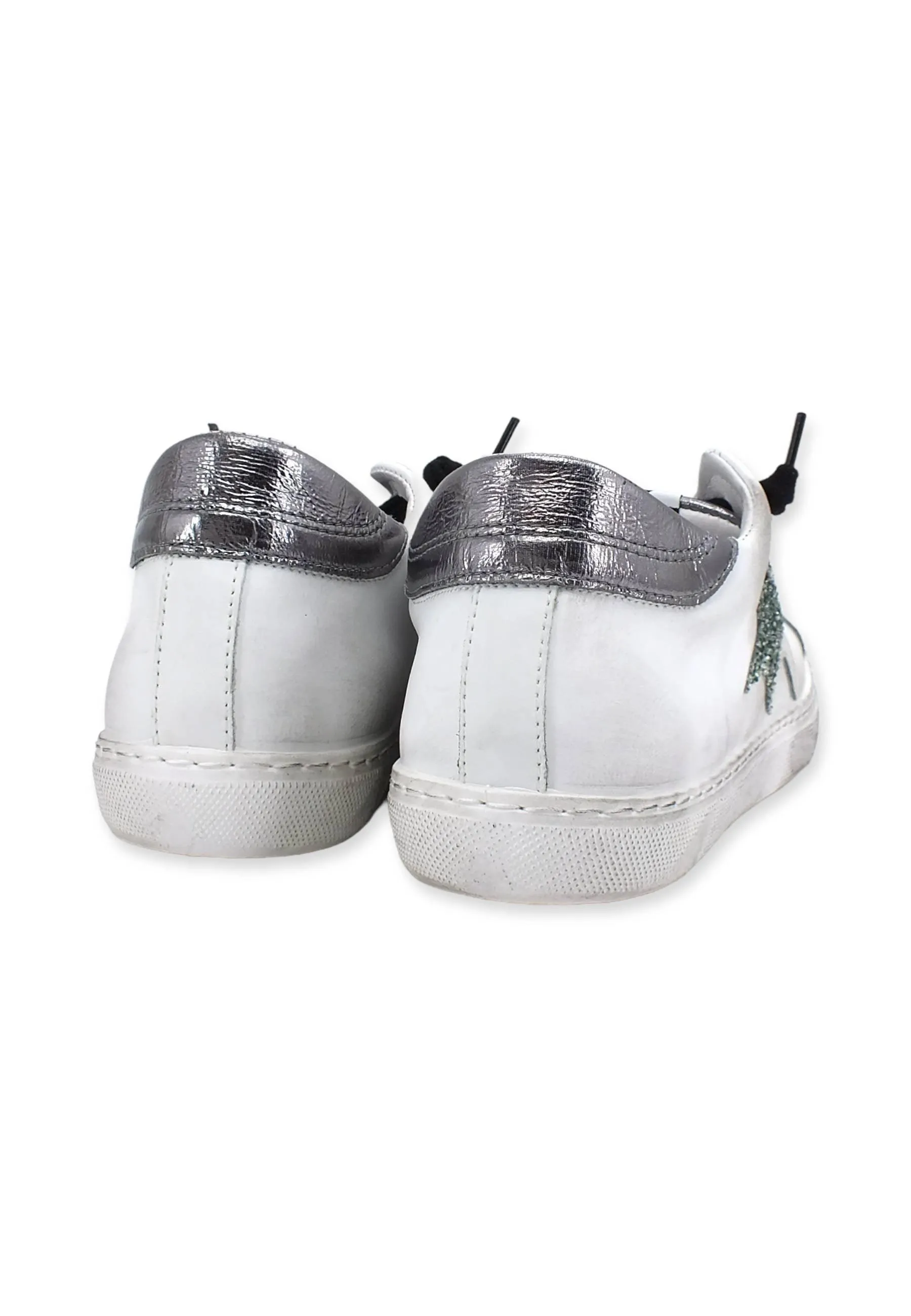 2STAR Sneaker Low Donna Glitter White Green 2SD3620