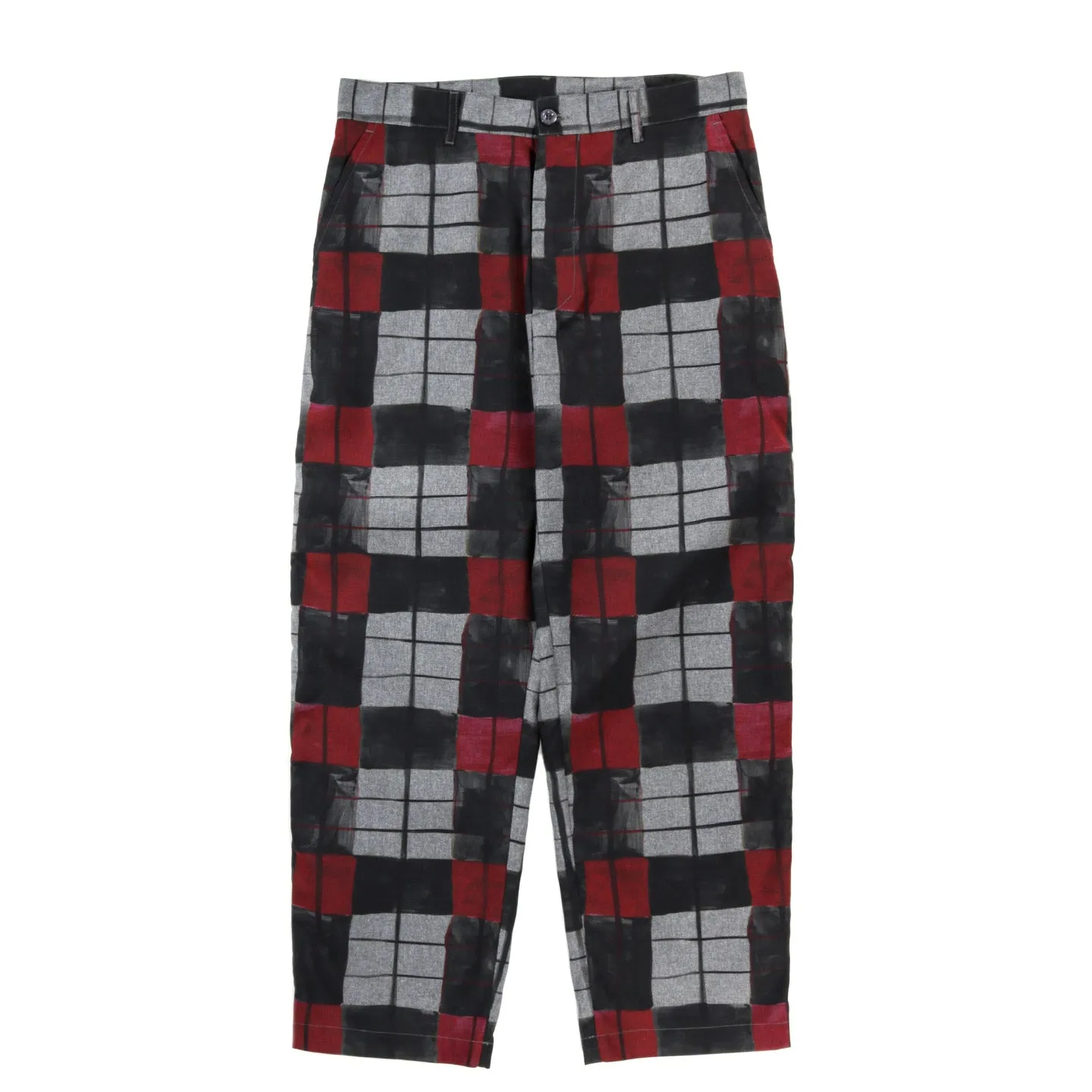 4SDESIGNS EVERYDAY PANT SHARPIE PRINT PLAID LIGHT GREY