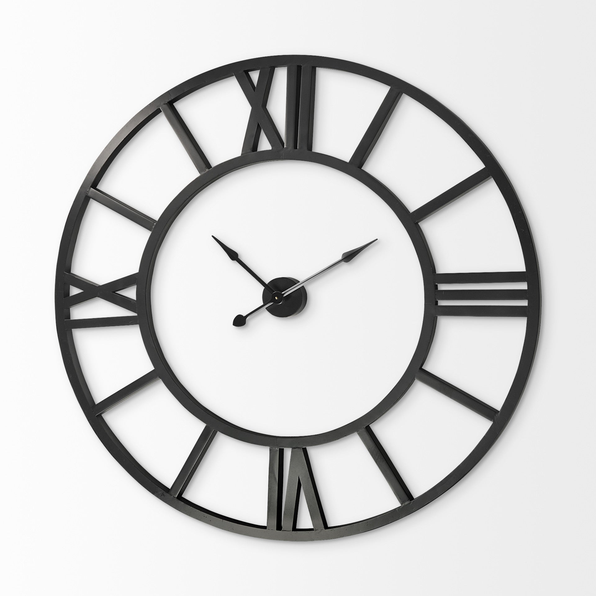 54 Round Xl Industrial Style Wall Clock With Open Face Desing