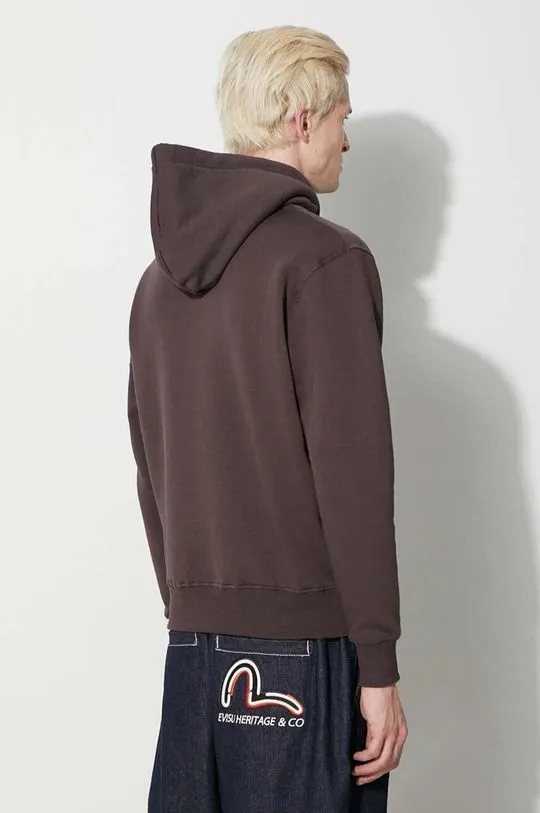 Alpha Industries sweatshirt Alpha Label Hoody men's brown color 118331.696