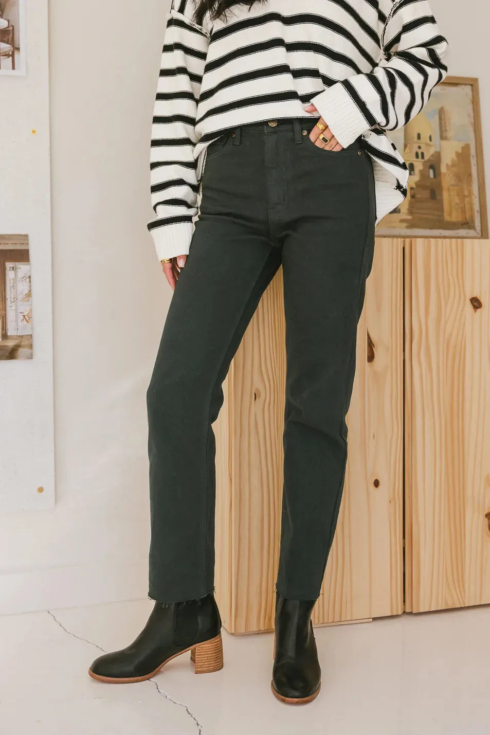 Amara Straight Leg Jeans in Emerald - FINAL SALE