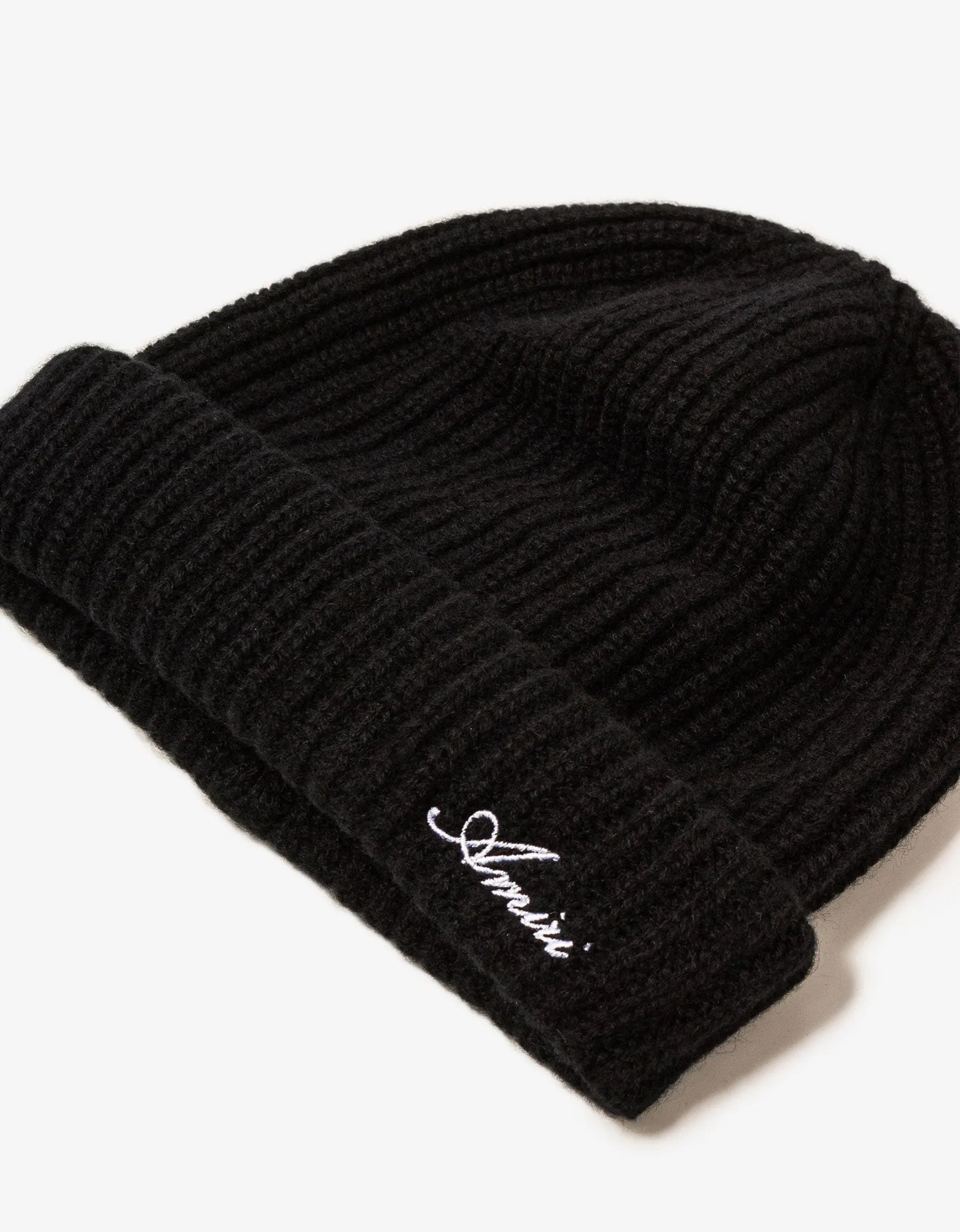 Amiri Black Cashmere Logo Beanie Hat