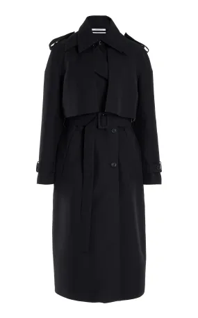 Another Tomorrow Convertible Cotton Trench Coat