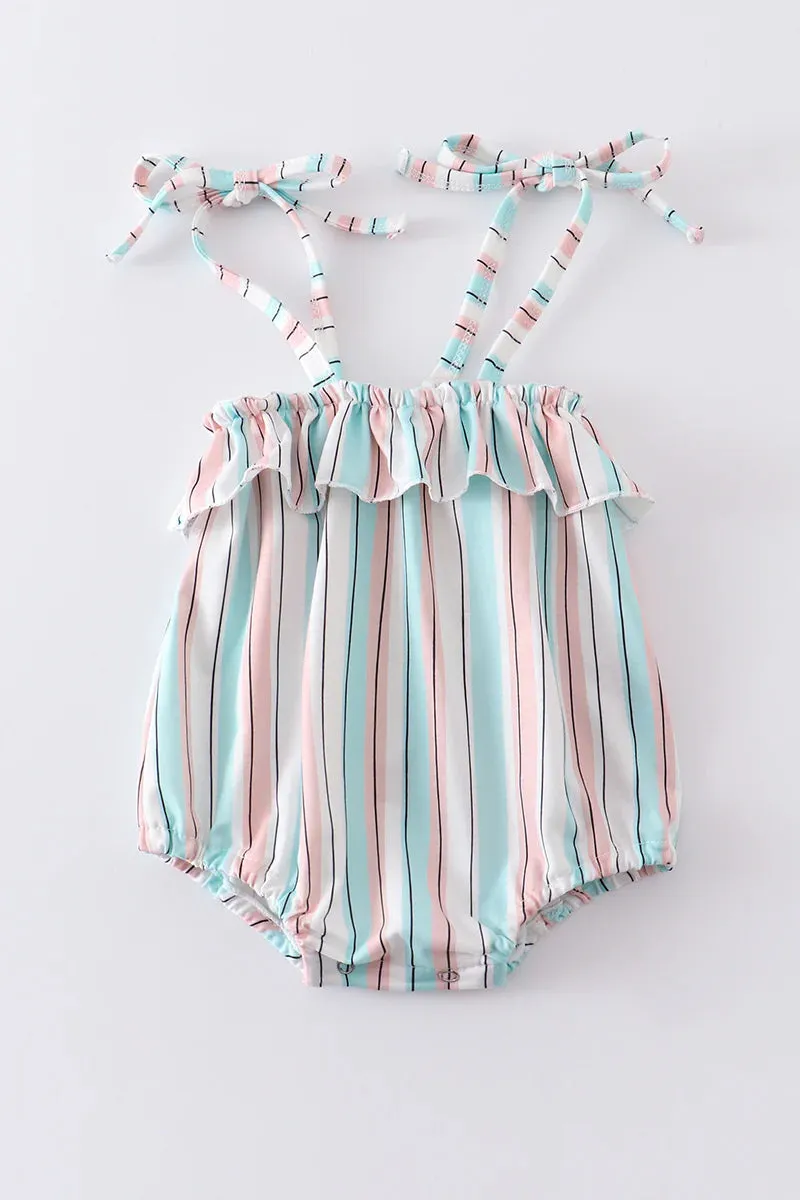 AUBREY Stripe Rainbow Bubble ROMPER