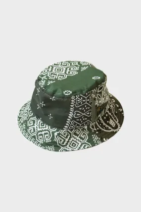 Bandana Patchwork BUCKET Hat (Short Brim) - Khaki