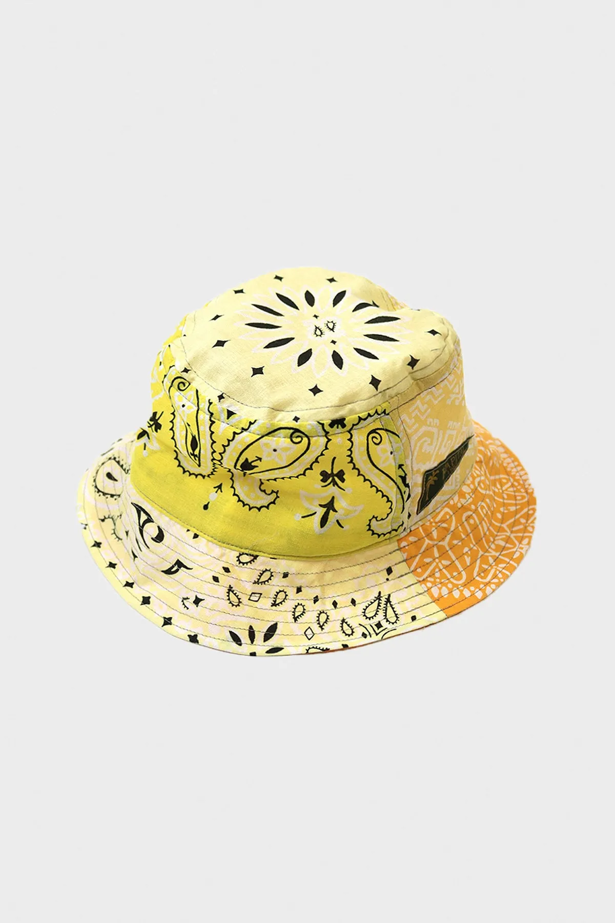 Bandana Patchwork BUCKET Hat (Short Brim) - Yellow