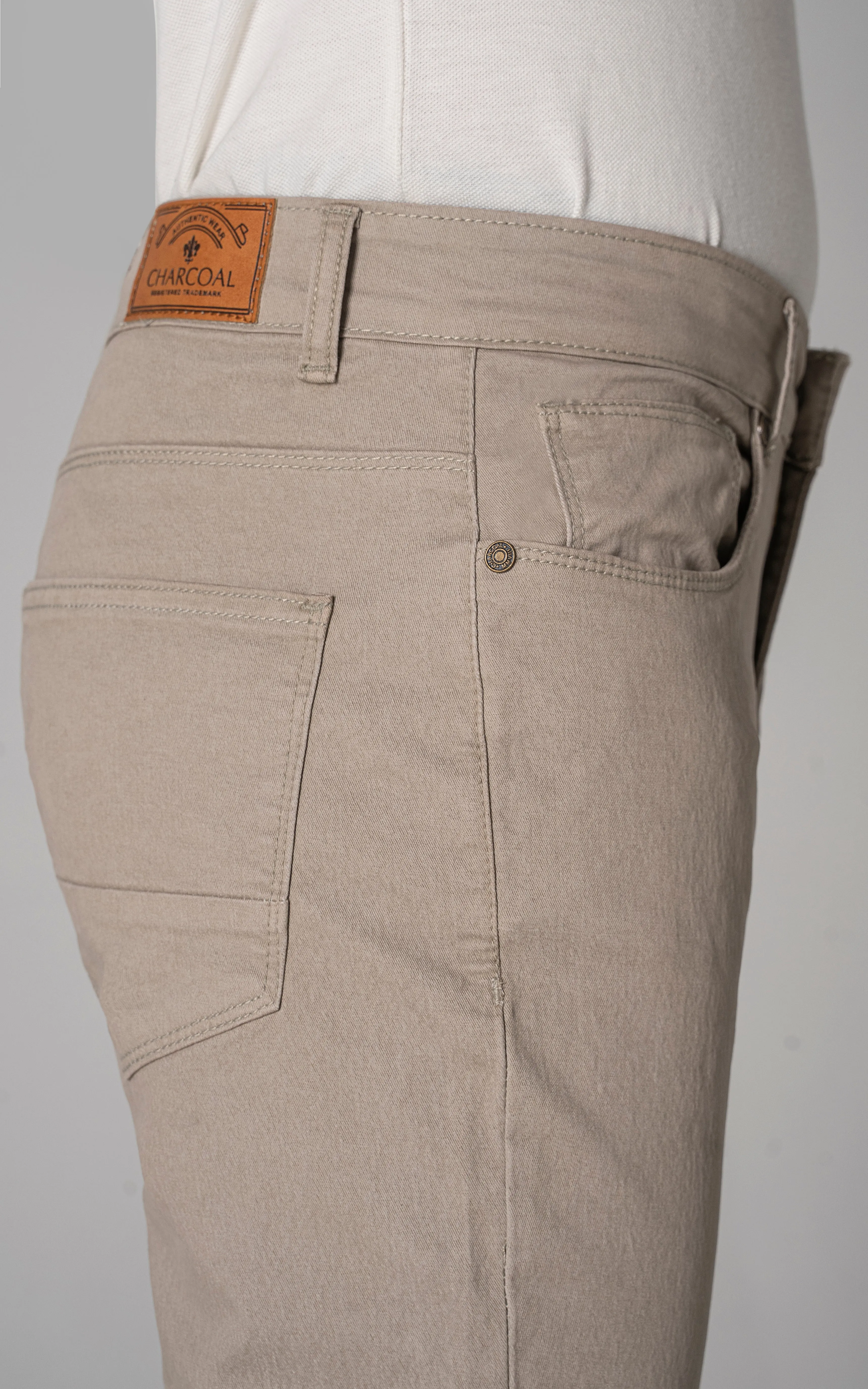 BASIC 5-POCKET MELANGE PANT LIGHT KHAKI