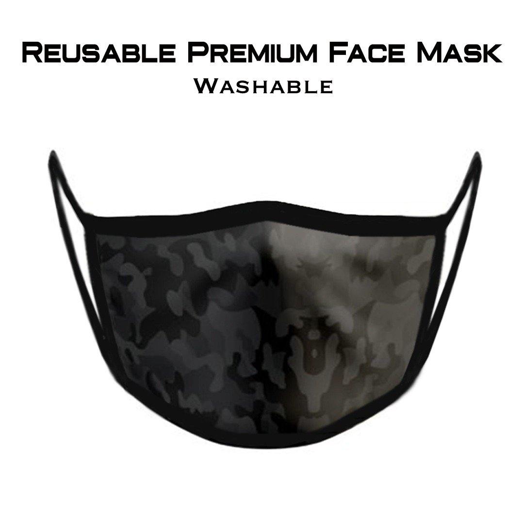 Black Knight Camo Premium Face Mask (Reusable)