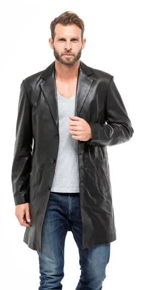 Black leather coat 2160