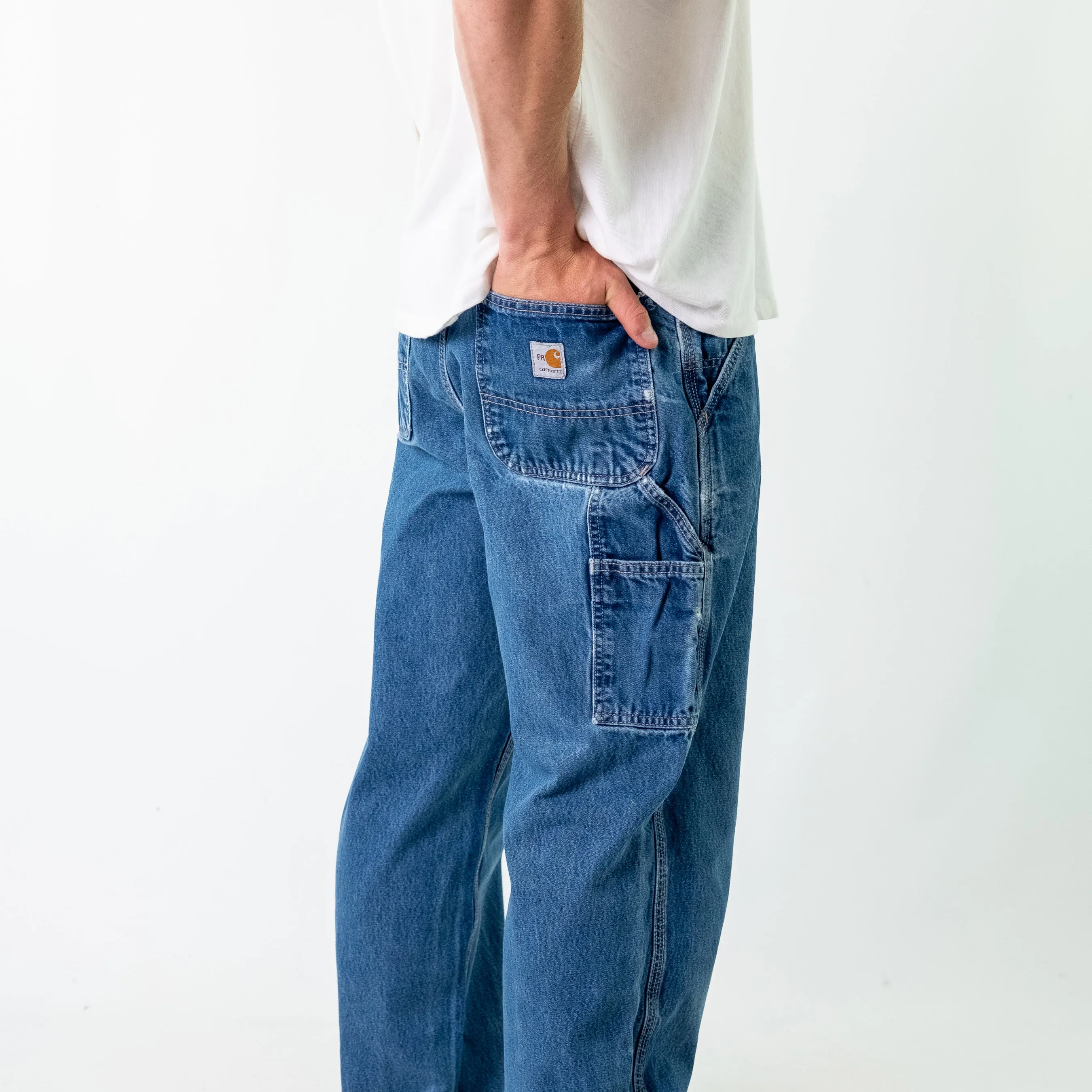 Blue y2ks Carhartt Denim Carpenter Jeans Baggy Pants (34x32)