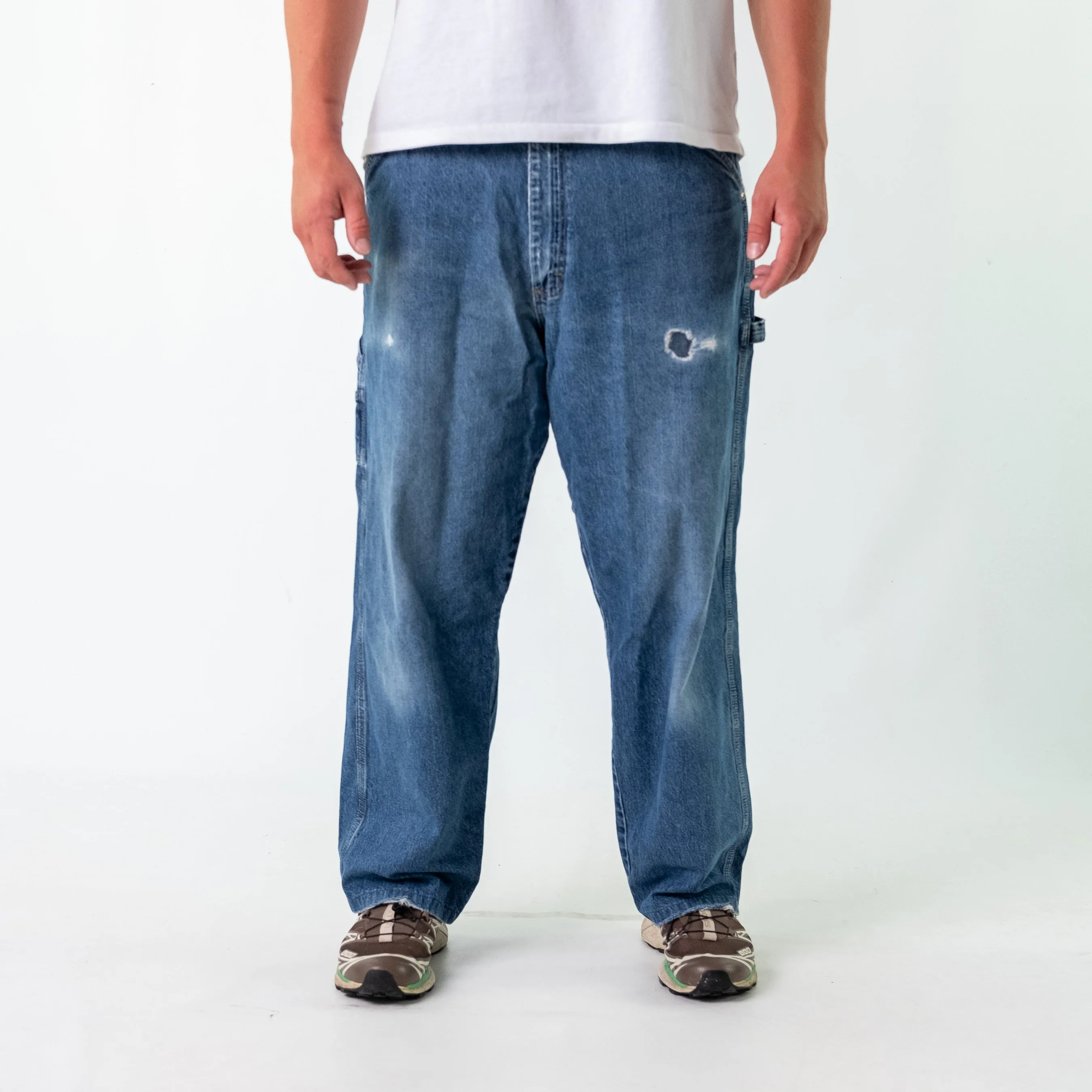 Blue y2ks Wrangler Denim Carpenter Jeans Baggy Pants (36x30)