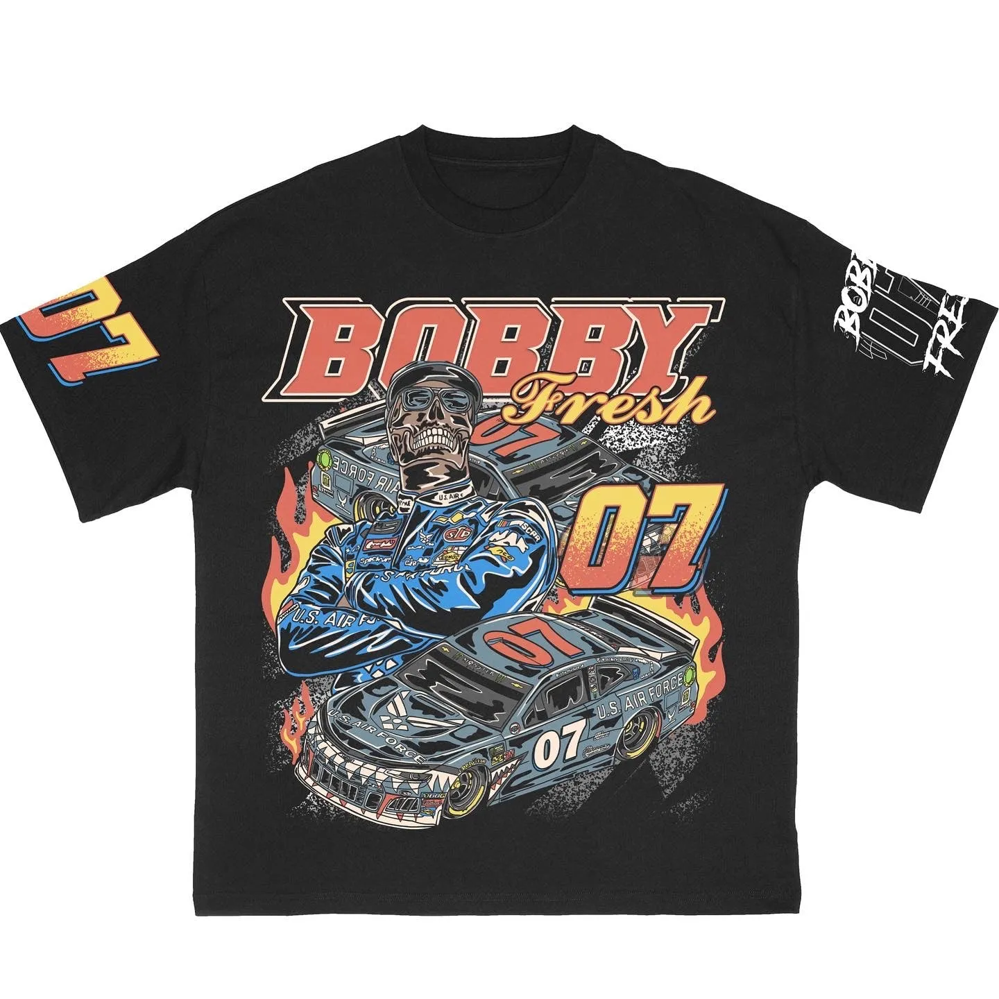 Bobby Fresh Racing Black Front and Back Tee