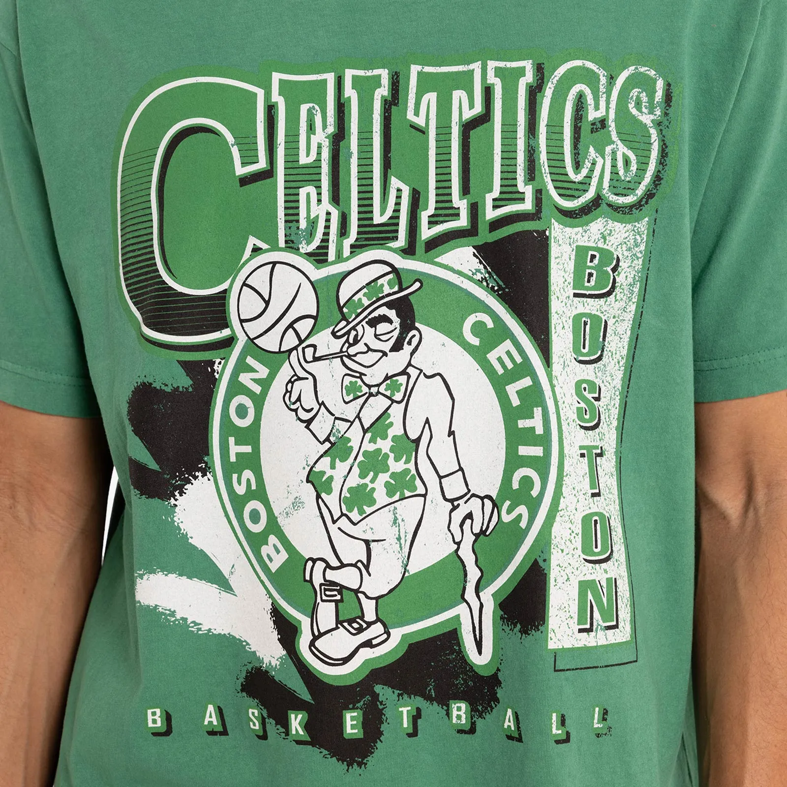 Boston Celtics Brush Off Tee - Faded Green