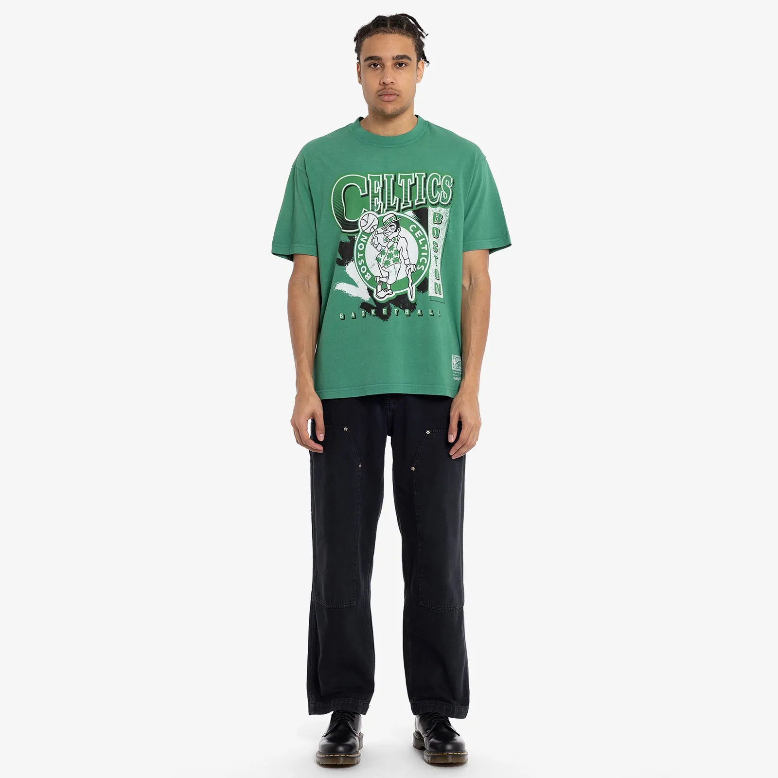 Boston Celtics Brush Off Tee - Faded Green