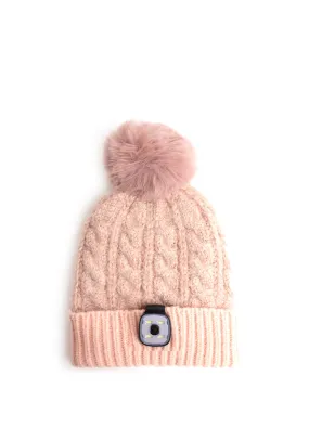 Brandwell Something Special Knit LED Hat, Dusty Pink