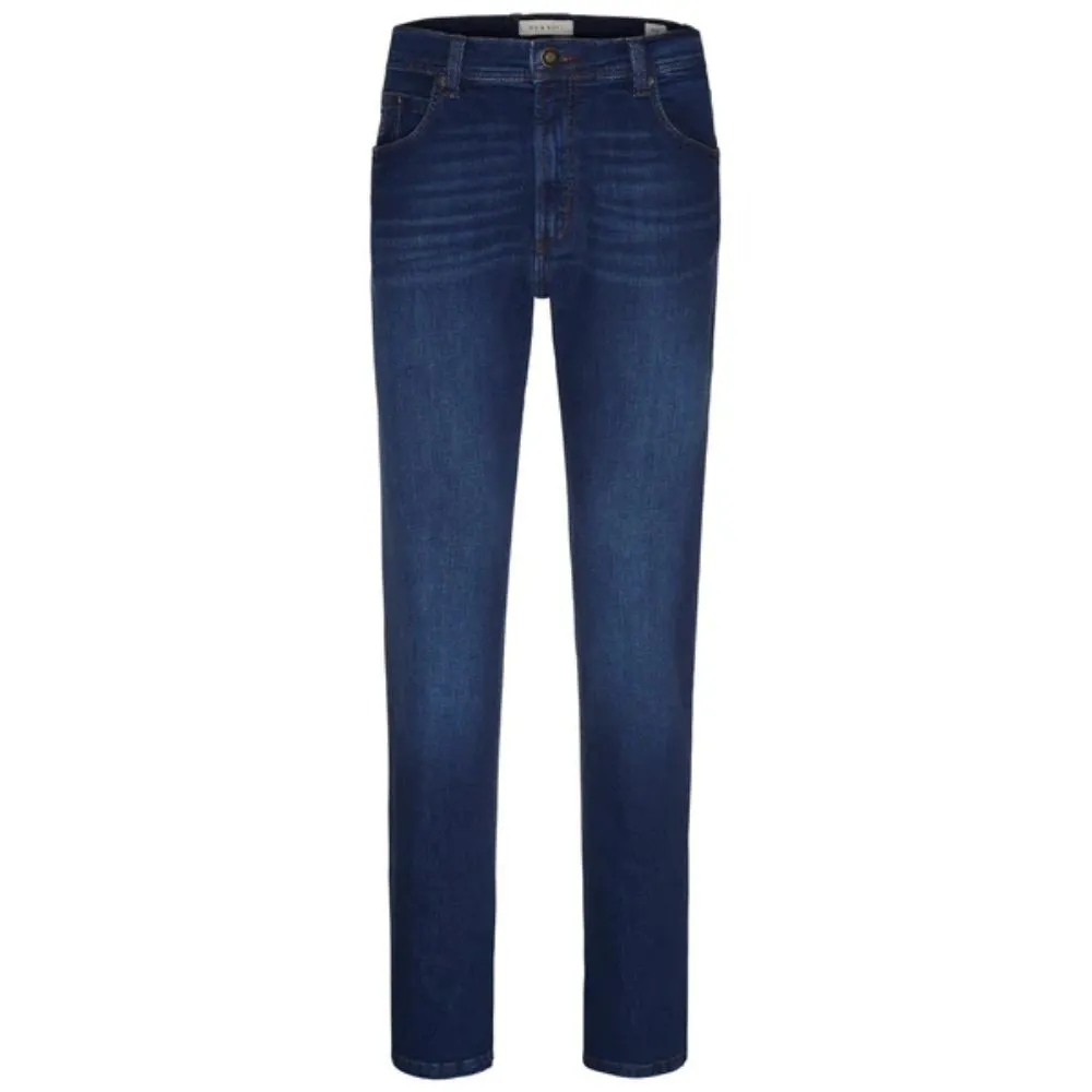 BUGATTI Five Pocket Constant Colour Blue Stretch Jeans | Menswear Online