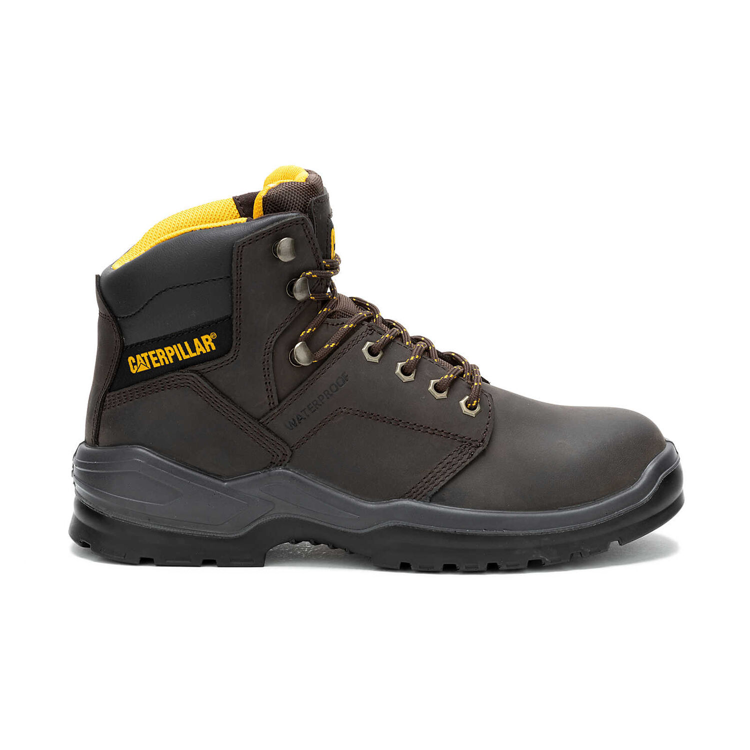 CAT Men's Striver Waterproof Steel Toe Work Boot in Brown