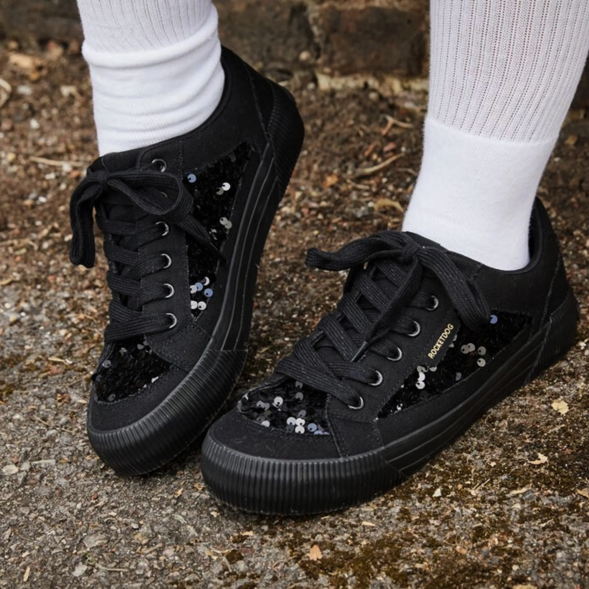 Cheery Black Sequin Sneaker