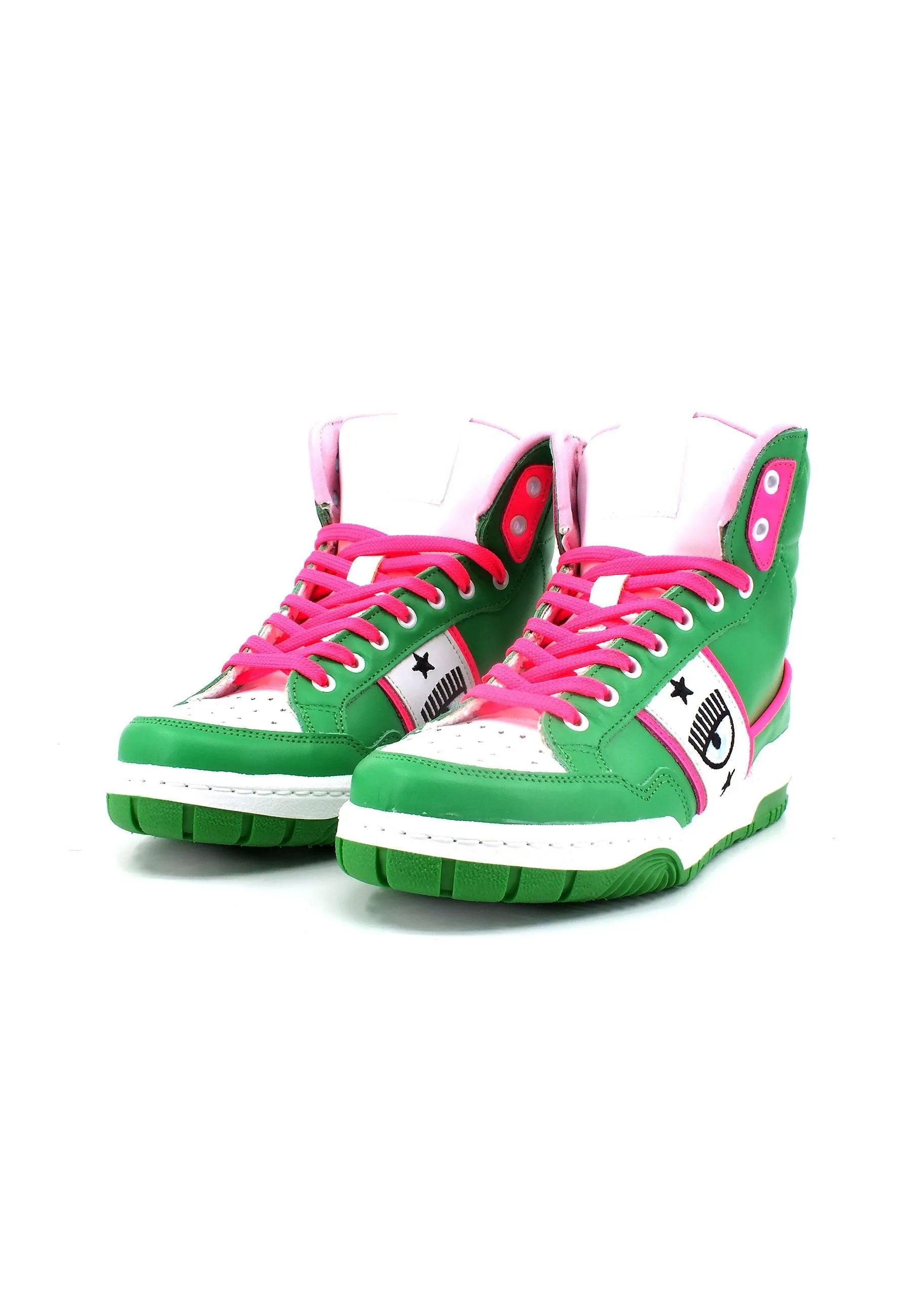 CHIARA FERRAGNI Sneaker High Donna Green Pink Fluo CF3114-078