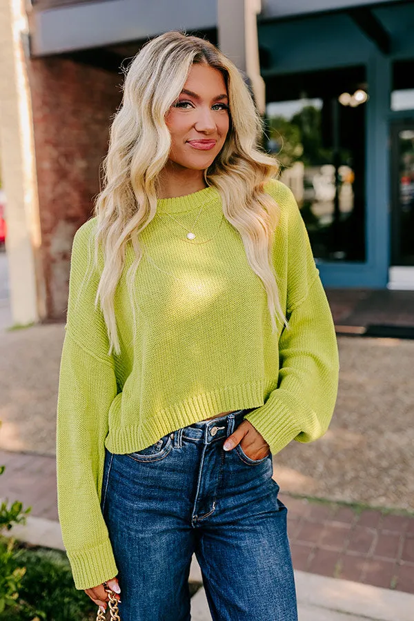 Coastal Breeze Knit Sweater in Lime Punch