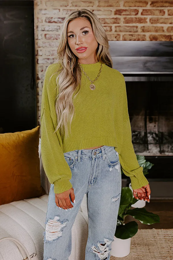 Coastal Breeze Knit Sweater in Lime Punch