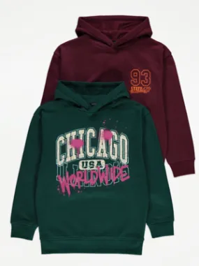 Collegiate Graffiti Hoodies 2 Pack | Kids | George at ASDA