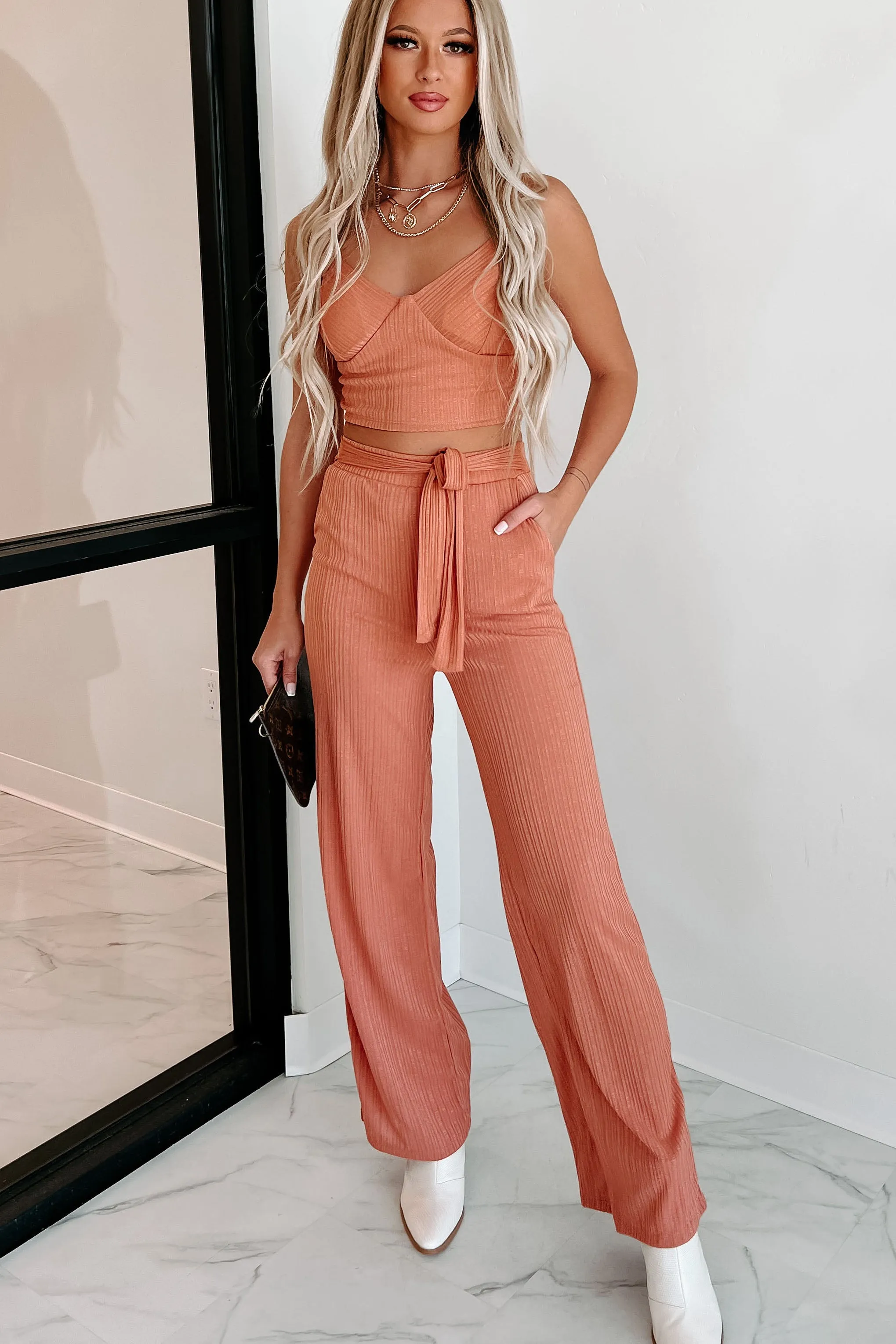 Core Values Two Piece Pant Set (Light Rust)