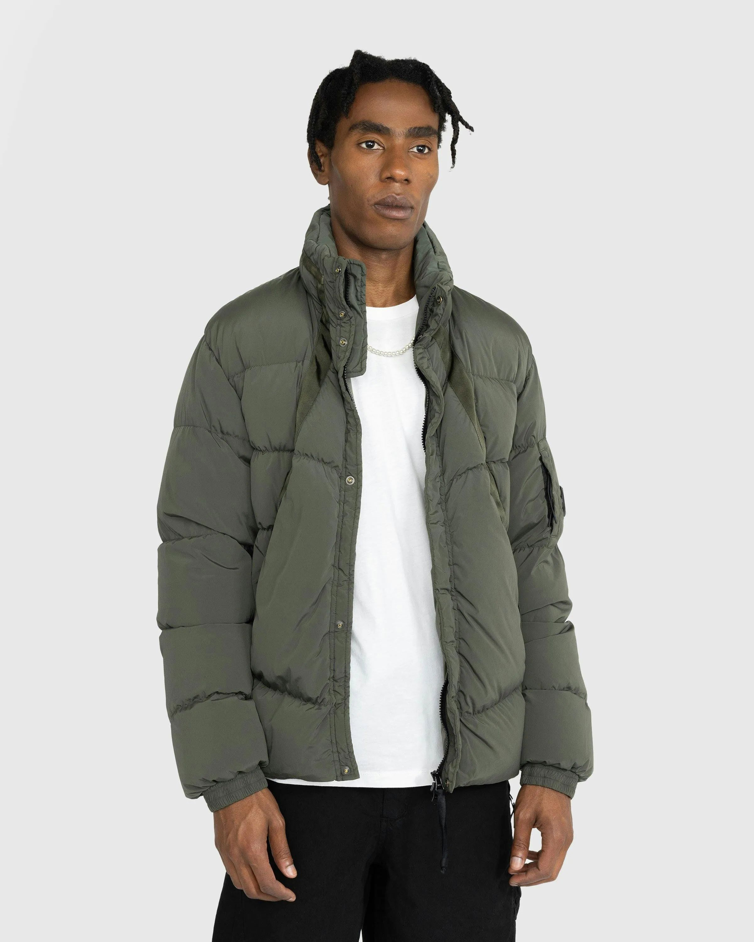 C.P. Company – Padded Nylon Jacket Olive Night | Highsnobiety Shop