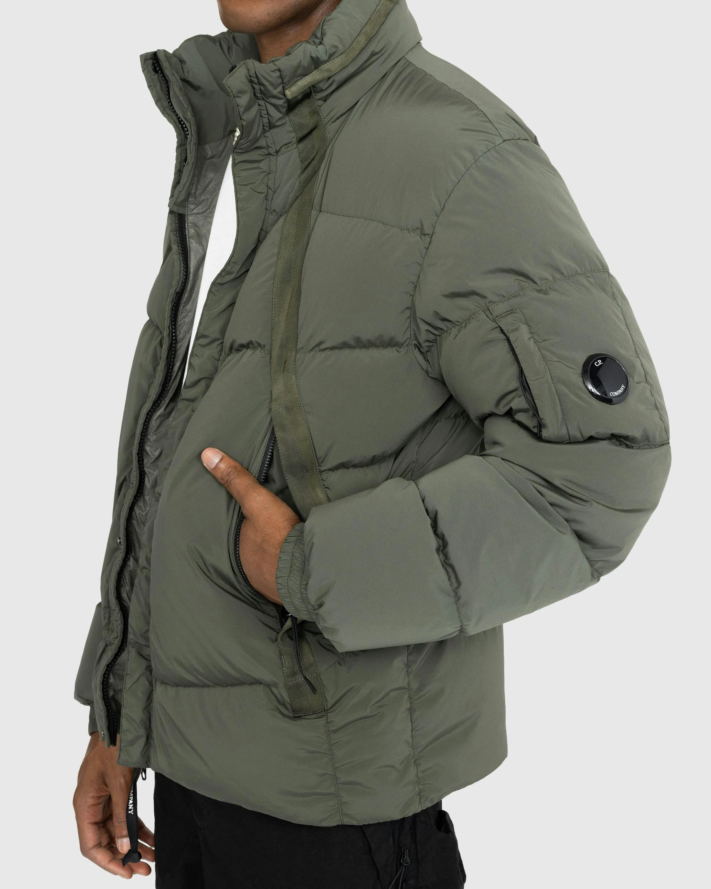 C.P. Company – Padded Nylon Jacket Olive Night | Highsnobiety Shop