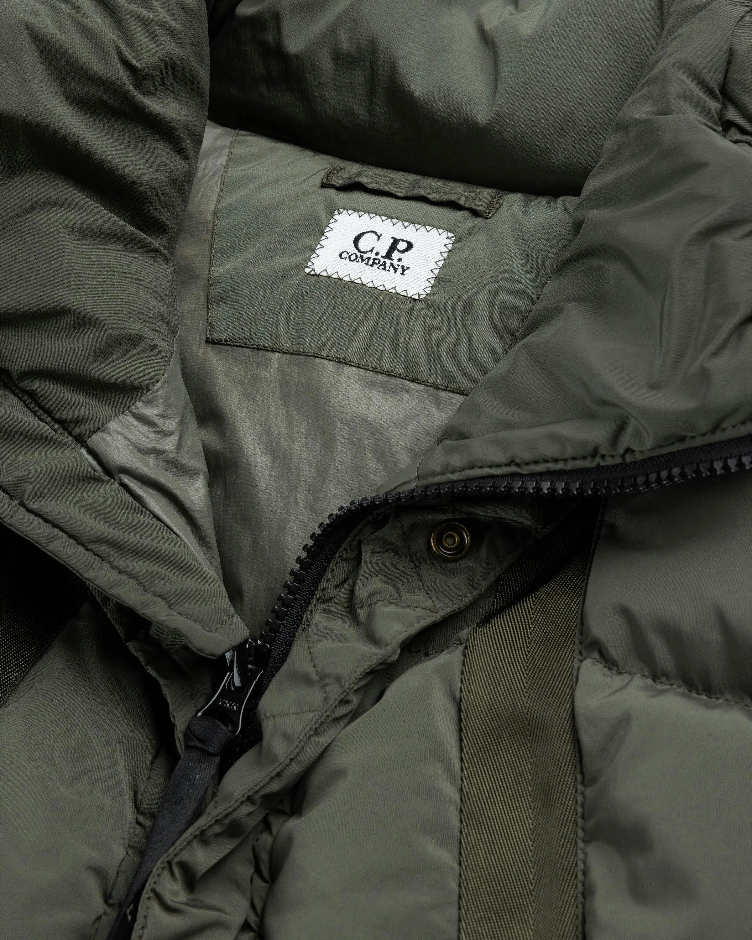 C.P. Company – Padded Nylon Jacket Olive Night | Highsnobiety Shop