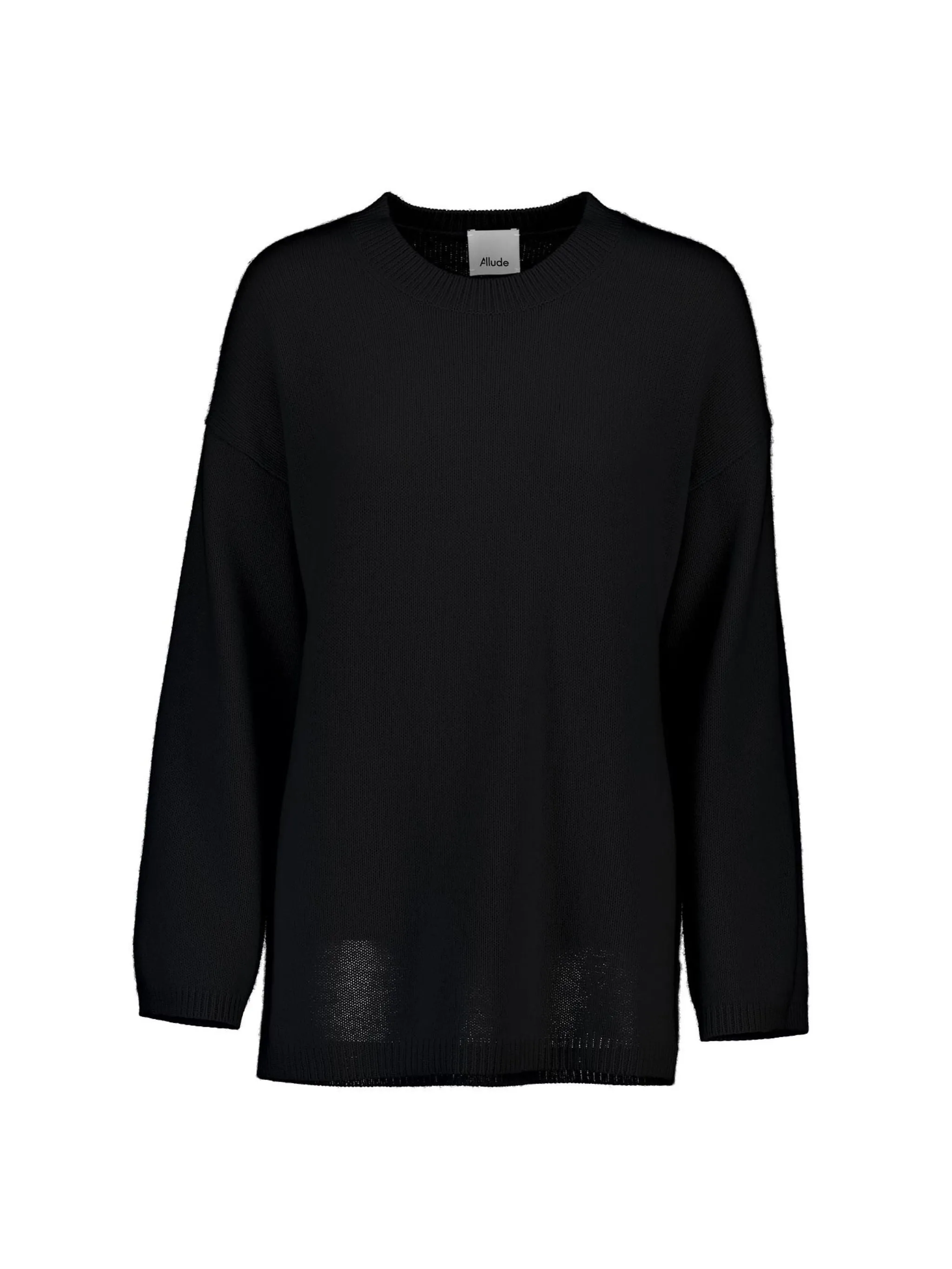 Crewneck cashmere sweater, black