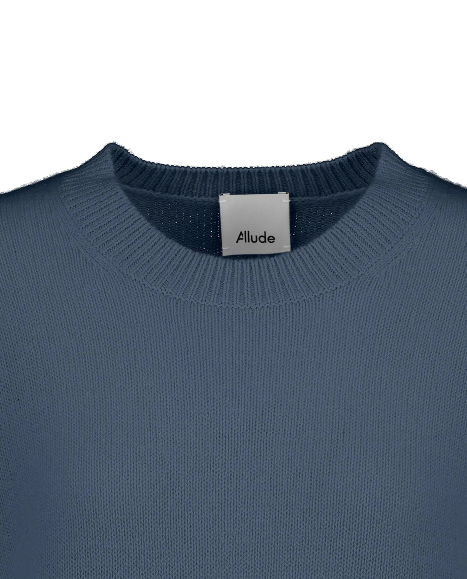 Crewneck cashmere sweater, steel blue