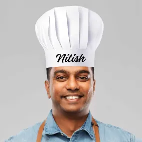 Custom Chef Hat with Name - White Chef Toque