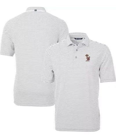 Cutter & Buck Men's NCAA Minnesota Golden Gophers Vault DryTec Virtue Eco Pique Stripe Recycled Polo