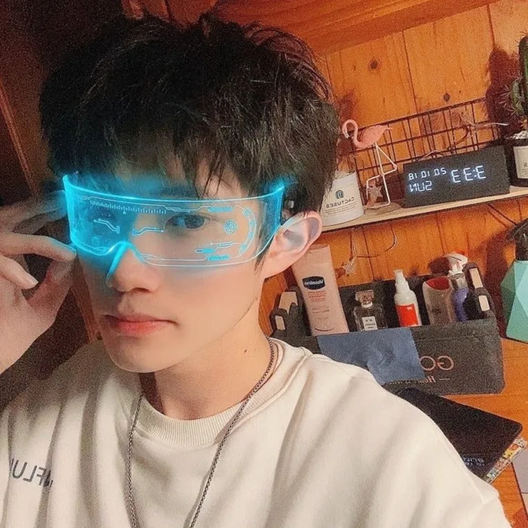 Cyberpunk Techwear LED Glasses