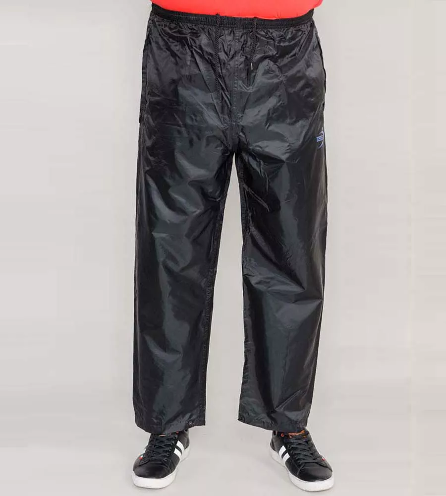 D555 Big Mens Black Packaway Rain Over Trouser (ELBA BLACK)