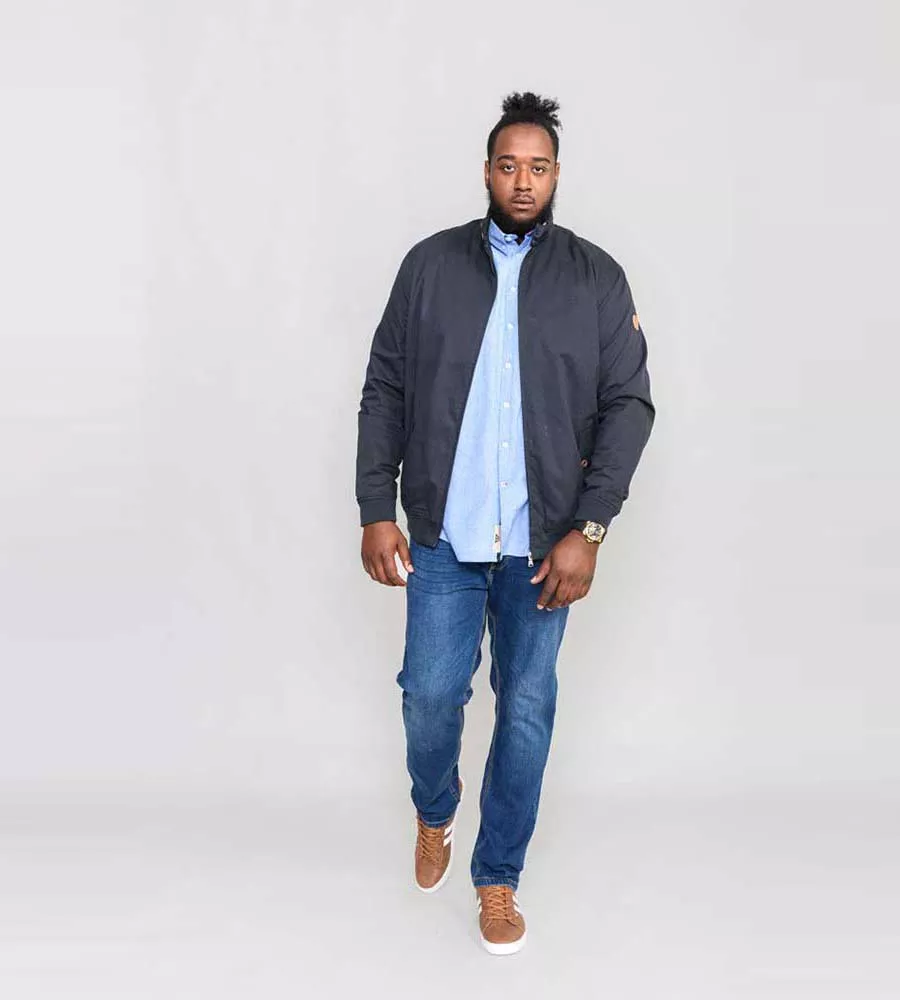 D555 Big Mens Navy Cotton Harrington Jacket (WINDSOR NAVY)