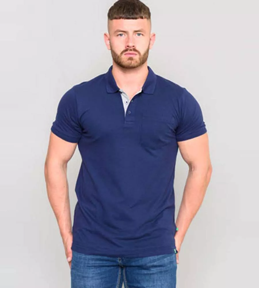 D555 Mens Fully Combed Pique Polo Shirt With Pocket (GRANT-R)