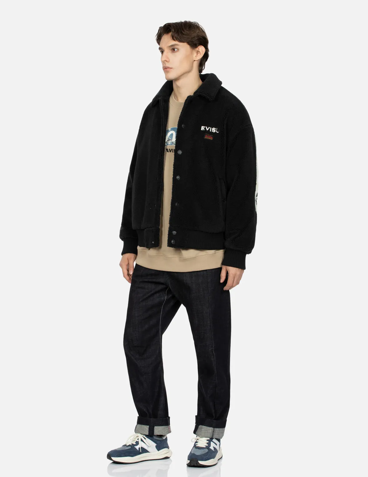 Daicock Patchwork Loose Fit Sherpa Jacket