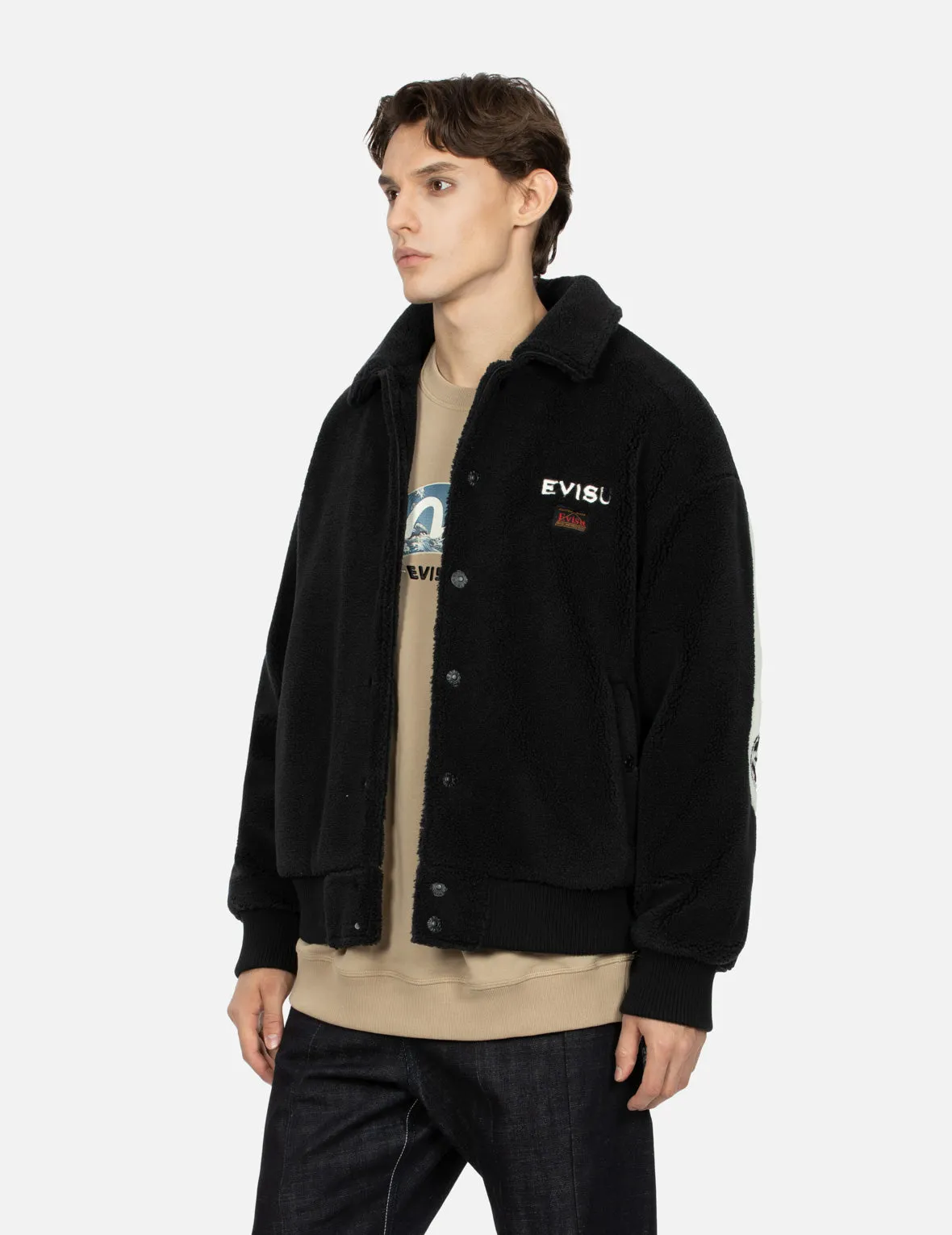 Daicock Patchwork Loose Fit Sherpa Jacket