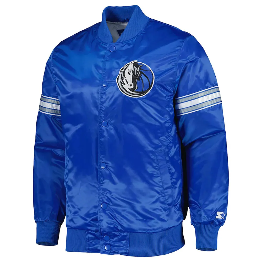 Dallas Mavericks Pick & Roll Blue Satin Jacket