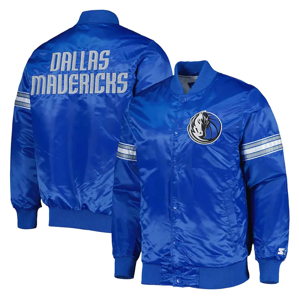 Dallas Mavericks Pick & Roll Blue Satin Jacket