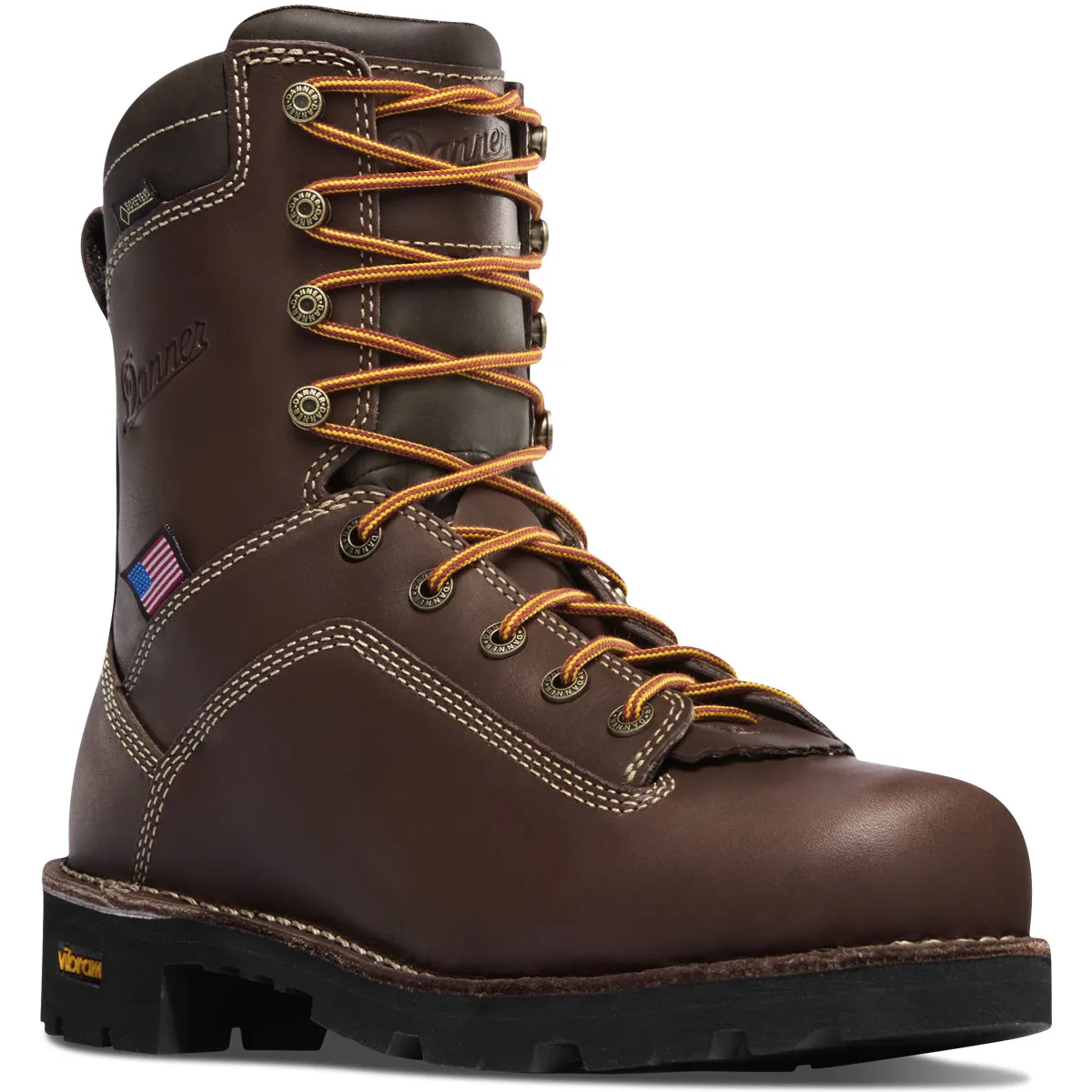 Danner Mens Quarry 8” inch USA Made Steel Toe Gore-Tex Work Boot- Brown Leather