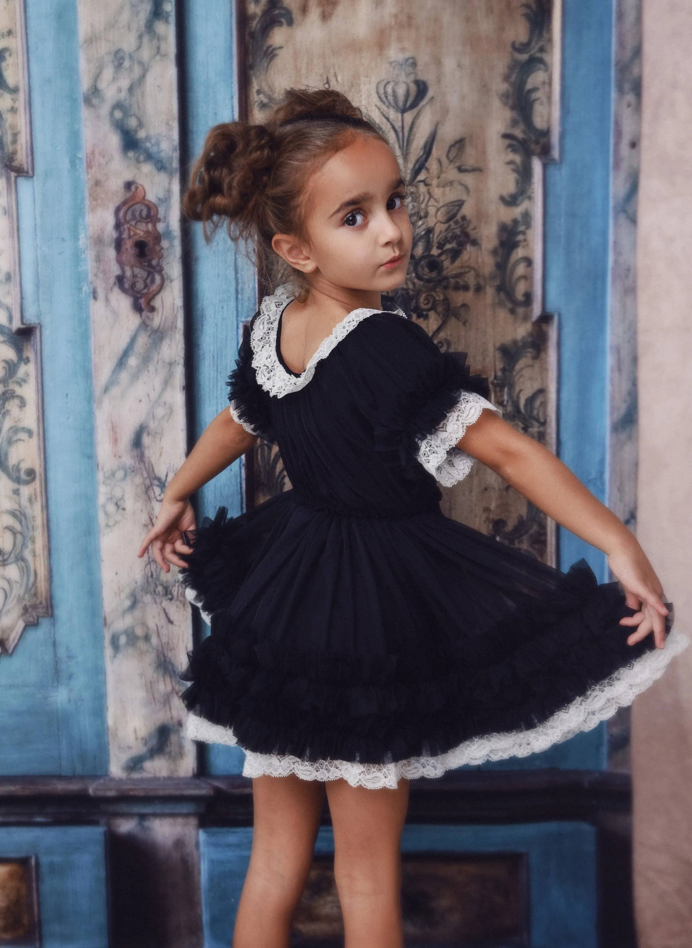 DOLLY by Le Petit Tom  PORCELAIN DOLLY DRESS black