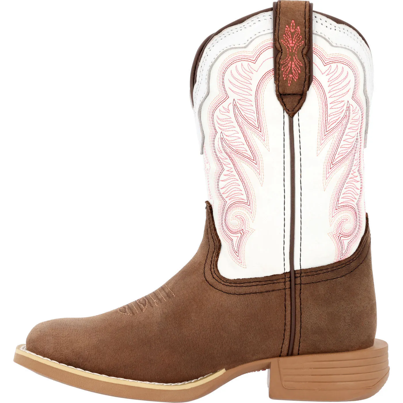 Durango Lil' Rebel Pro Little Kid's Trail Brown and White Western Boot DBT0242