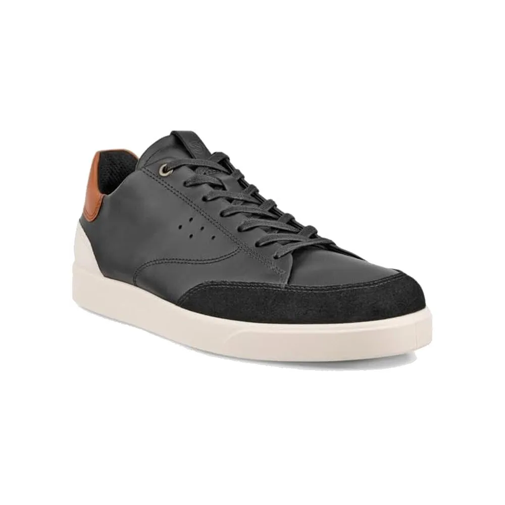 ECCO STREET LITE M COURT SNEAKER BLACK/COGNAC/LIMESTONE - MENS