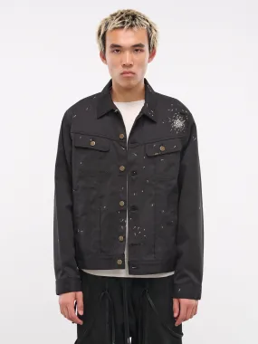 Embroidered Trucker Jacket (UC2D4209-1-BLACK)