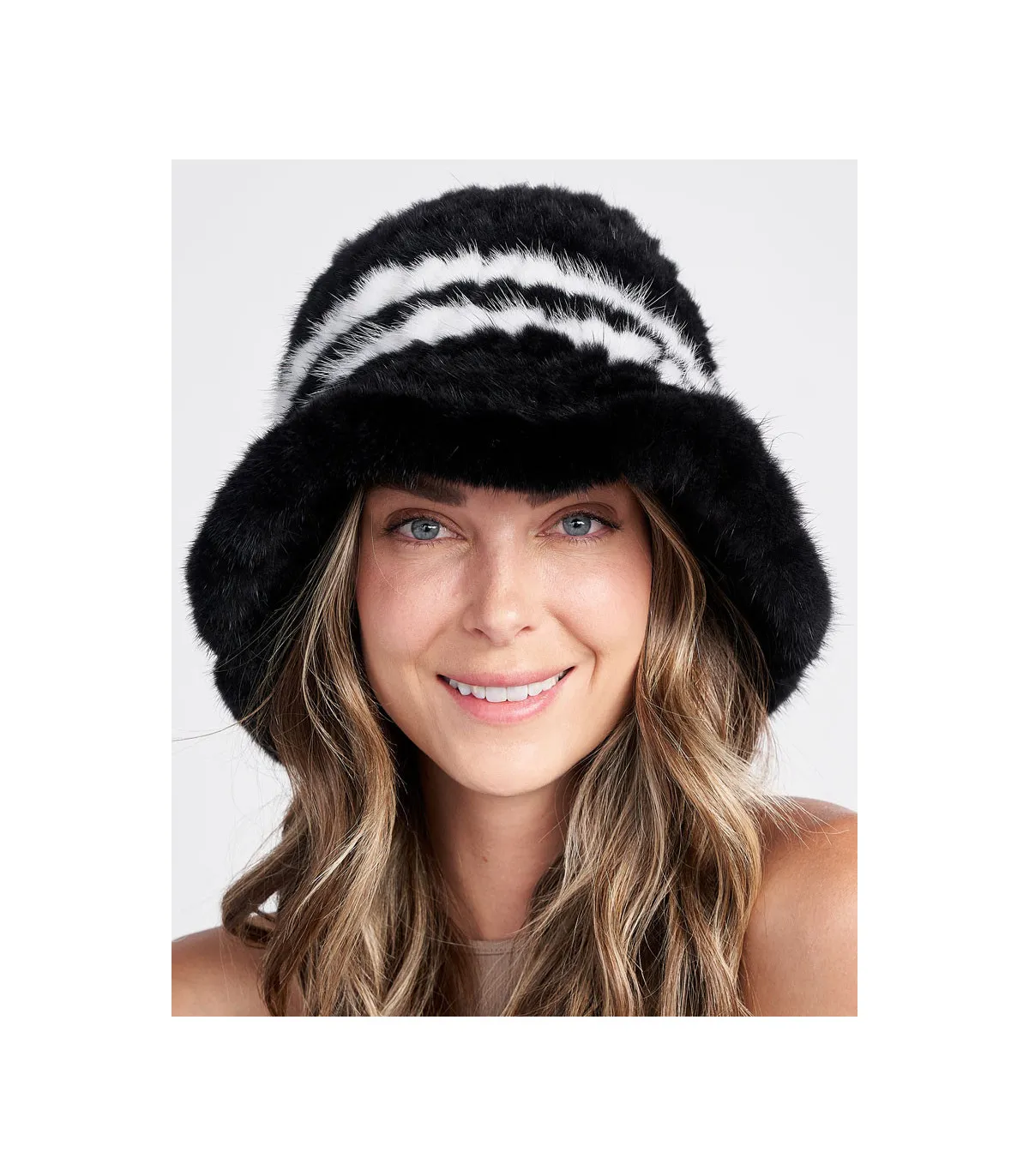 Faye Knit Mink Hat: FurHatWorld.com